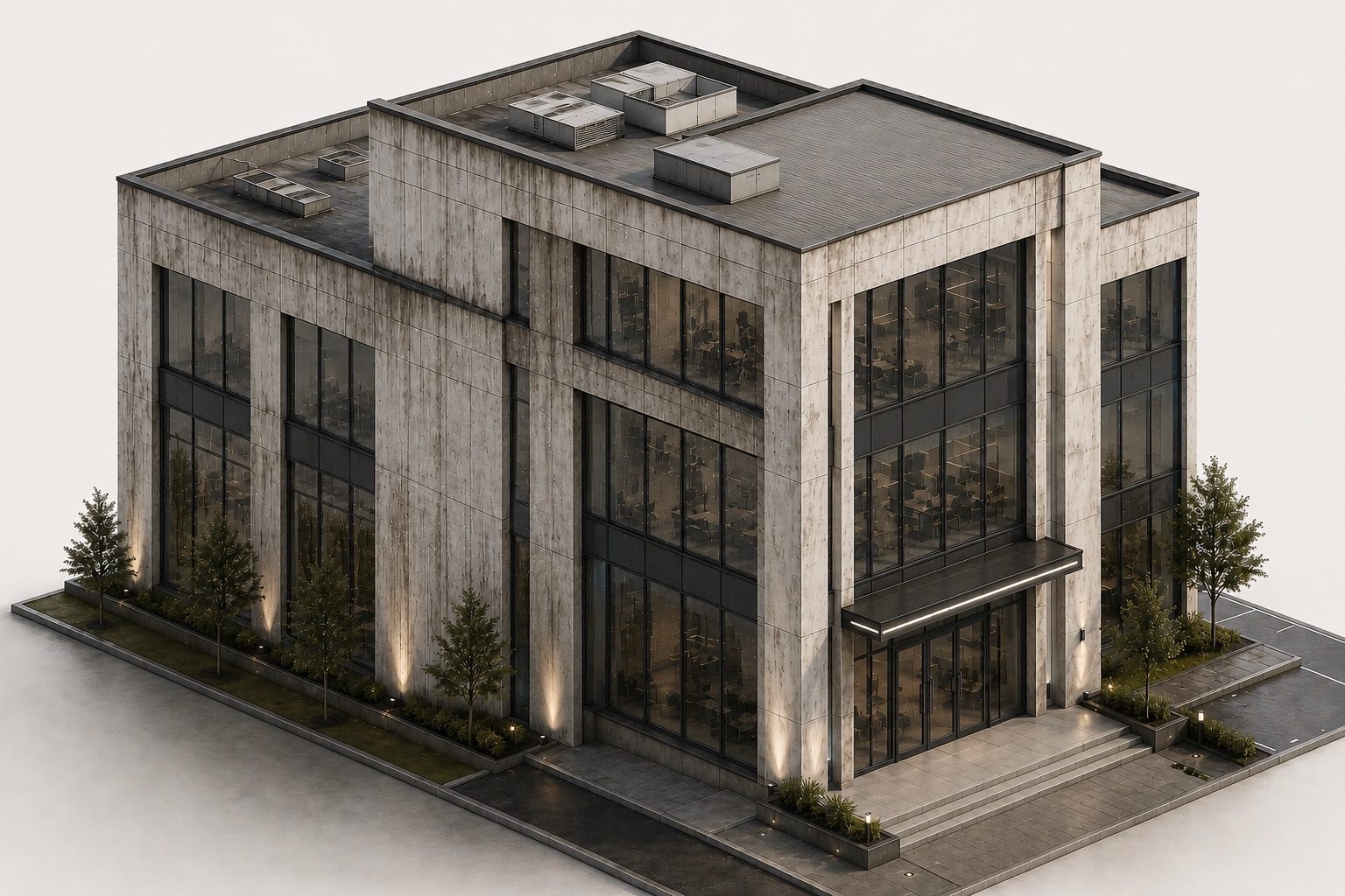 Building facade before wash
