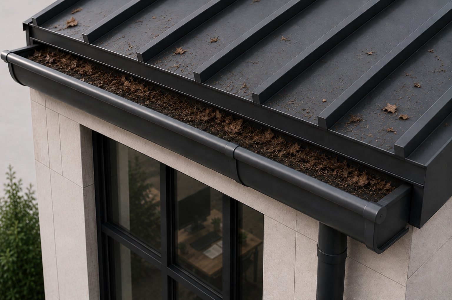 Gutters before clearing